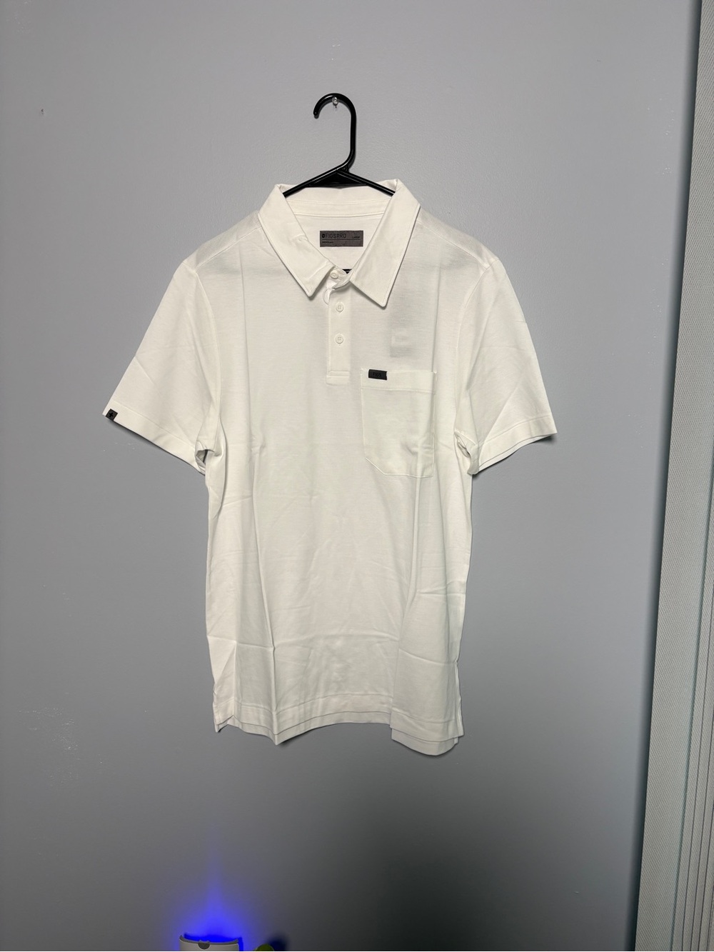 Figs Men's White Polo with Chest Pocket